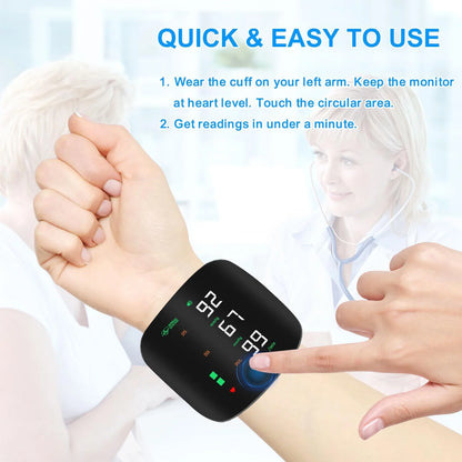Rechargeable Wrist Blood Pressure Monitor LED Display