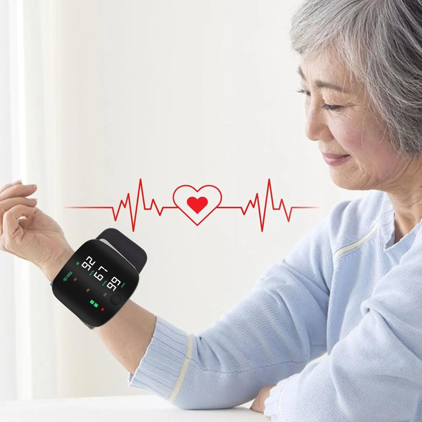 Rechargeable Wrist Blood Pressure Monitor LED Display